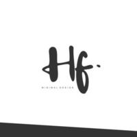 HF Initial handwriting or handwritten logo for identity. Logo with signature and hand drawn style. vector