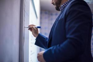 successful businessman giving presentations at conference room photo