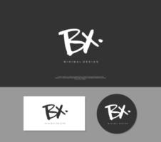 bx escritura a mano inicial o logotipo escrito a mano para la identidad. logo con firma y estilo dibujado a mano. vector