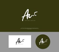 AW Initial handwriting or handwritten logo for identity. Logo with signature and hand drawn style. vector