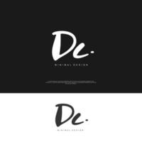 DC Initial handwriting or handwritten logo for identity. Logo with signature and hand drawn style. vector