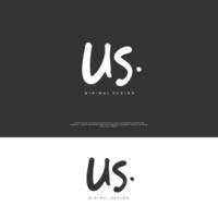 US Initial handwriting or handwritten logo for identity. Logo with signature and hand drawn style. vector