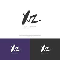 xz escritura inicial a mano o logotipo escrito a mano para la identidad. logo con firma y estilo dibujado a mano. vector