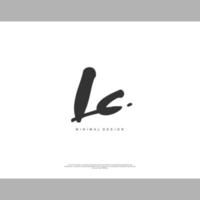 LC Initial handwriting or handwritten logo for identity. Logo with signature and hand drawn style. vector