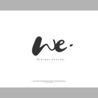 WE Initial handwriting or handwritten logo for identity. Logo with signature and hand drawn style. vector