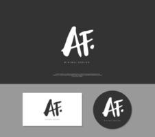 AF Initial handwriting or handwritten logo for identity. Logo with signature and hand drawn style. vector