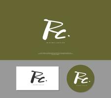 RC Initial handwriting or handwritten logo for identity. Logo with signature and hand drawn style. vector