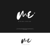 ME Initial handwriting or handwritten logo for identity. Logo with signature and hand drawn style. vector