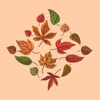 actividad de otoño colección de iconos de hojas caídas vector