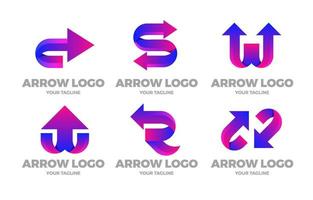 Gradient Arrow Logo Set Collection vector