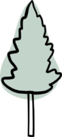 semplicità pino albero a mano libera disegno piatto design. png