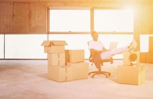 young black casual businessman on construction site photo