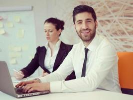 portrait of young modern arab business man  at office photo