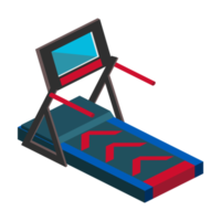 workout routine gym with Treadmill isometric Illustration png
