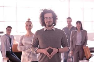 Portrait of young casual businessman photo