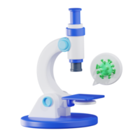 illustration 3d médicale au microscope png