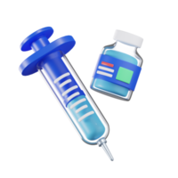 ilustración médica 3d de inyección de vacunación png