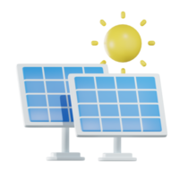 painel solar energia dia da terra ilustração 3d png