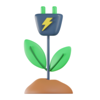 Eco Power Plug Earth Day 3D Illustration png