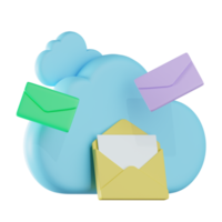 Cloud Message Communication 3D Illustration png