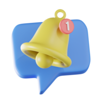 Ilustración 3d de comunicación de notificación de chat png