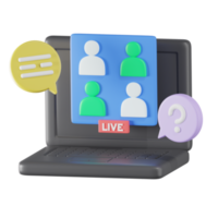 Online Meeting Communication 3D Illustration png