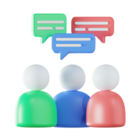 Group Chat Communication 3D Illustration png