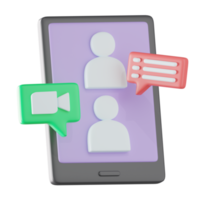Video Call Communication 3D Illustration png