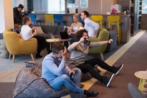 startup Office Workers Playing computer games photo