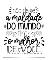 Motivational phrases in brazilian Portuguese. Translation  - Do not let the evil of the world get the best. png