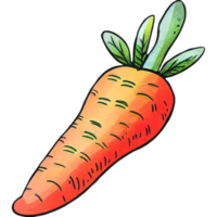 Watercolor cartoon carrot png