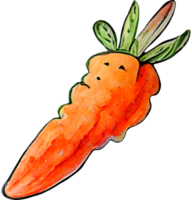 Watercolor cartoon carrot png