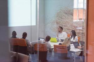 Startup business team at a meeting photo
