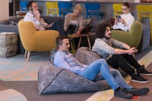 startup Office Workers Playing computer games photo