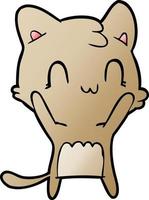 cartoon happy cat vector