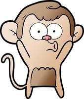 cartoon surprised monkey vector