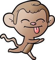 funny cartoon monkey running vector