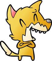 laughing fox cartoon vector