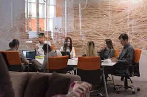 Startup business team at a meeting photo