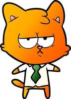 bored cartoon cat vector