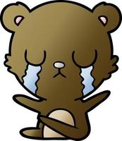 crying cartoon bear vector