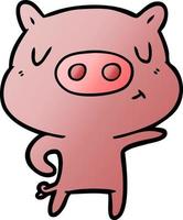 cartoon pig pointing vector