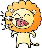 cartoon roaring lion vector