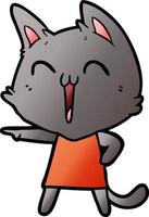 happy cartoon cat vector