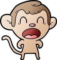 shouting cartoon monkey vector