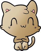 cartoon happy cat vector