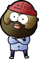 cartoon bearded man vector