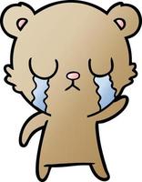 crying cartoon bear vector