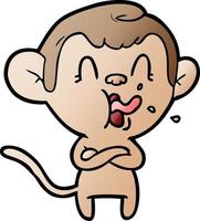 crazy cartoon monkey vector