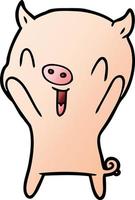 happy cartoon pig vector